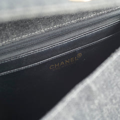 Chanel Vintage Kelly Denim Black