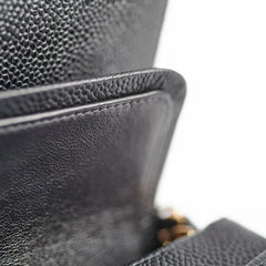 Chanel Vintage Small Caviar Classic Flap Black 24k Gold Plating 7 Series