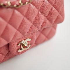 Chanel Pearly Pink Rectangular Mini Caviar 25 Series