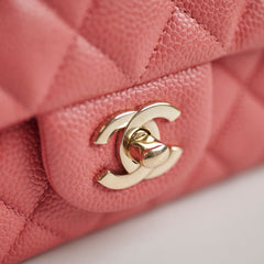 Chanel Pearly Pink Rectangular Mini Caviar 25 Series
