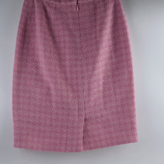 Chanel 19B Pink Tweed Skirt Size 38