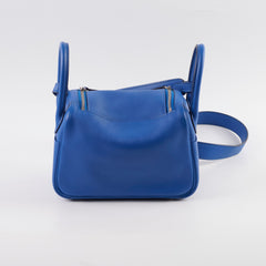 Hermes Mini Lindy Bleu France/ Bleu Saphir Swift  Z Stamp