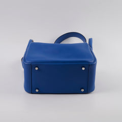 Hermes Mini Lindy Bleu France/ Bleu Saphir Swift  Z Stamp