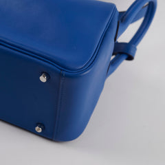 Hermes Mini Lindy Bleu France/ Bleu Saphir Swift  Z Stamp