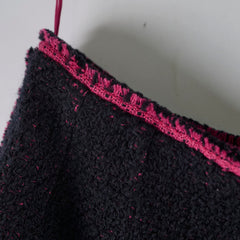 Chanel Tweed Skirt 22k Black & Pink size 40