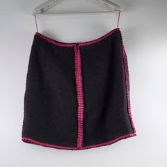 Chanel Tweed Skirt 22k Black & Pink size 40