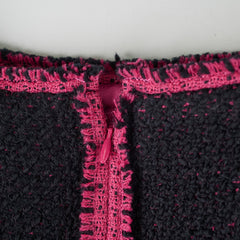 Chanel Tweed Skirt 22k Black & Pink size 40
