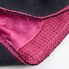 Chanel Tweed Skirt 22k Black & Pink size 40