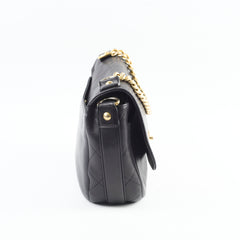Chanel Stitched Paris in Rome Messenger Bag Black