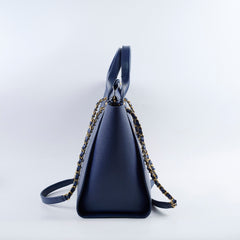Chanel Small Caviar Deaville Tote Navy