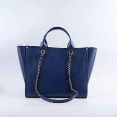 Chanel Small Caviar Deaville Tote Navy
