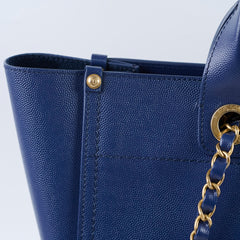 Chanel Small Caviar Deaville Tote Navy