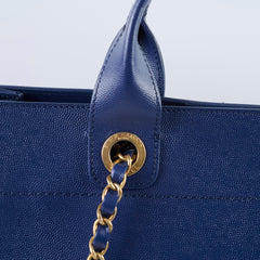 Chanel Small Caviar Deaville Tote Navy