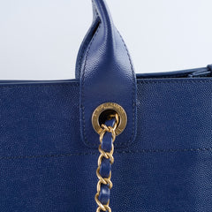 Chanel Small Caviar Deaville Tote Navy