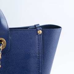 Chanel Small Caviar Deaville Tote Navy