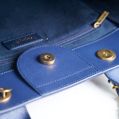 Chanel Small Caviar Deaville Tote Navy