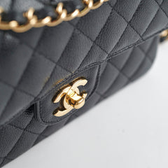 Chanel Quilted Caviar Small Classic Flap Black Series 31