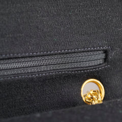 Chanel 24K M/L Classic Flap Vintage Jersey Black
