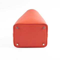 Hermes Picotin 18 Lock Bag Epsom Red with Multi Colour Handle C stamp