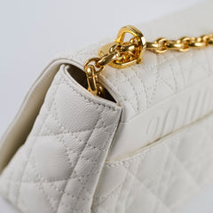 Dior Caro Medium Flap White