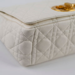 Dior Caro Medium Flap White