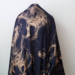 Hermes Pirouette Au Galop Cashmere Scarf Navy 140