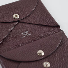 Hermes Calvi Duo Compact Card Holder Rouge Sellier