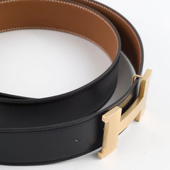 Hermes Reversible Constance Belt Noir/Gold Size 95