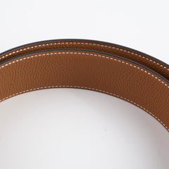 Hermes Reversible Constance Belt Noir/Gold Size 95