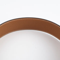 Hermes Reversible Constance Belt Noir/Gold Size 95