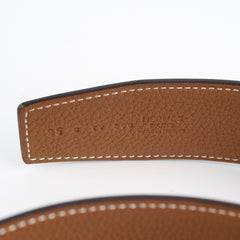 Hermes Reversible Constance Belt Noir/Gold Size 95
