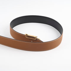 Hermes Reversible Constance Belt Noir/Gold Size 95