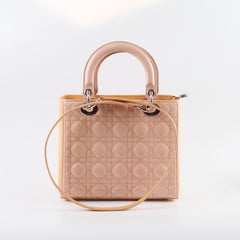 Lady Dior Medium Patent Pink/Beige