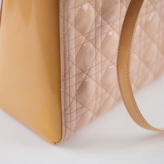 Lady Dior Medium Patent Pink/Beige