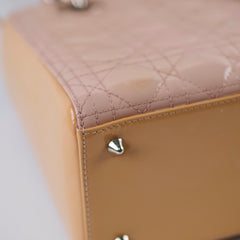 Lady Dior Medium Patent Pink/Beige