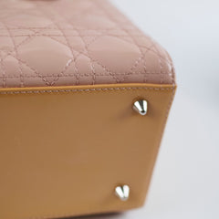 Lady Dior Medium Patent Pink/Beige