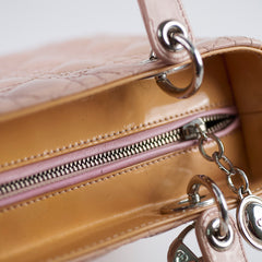 Lady Dior Medium Patent Pink/Beige