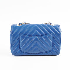 Chanel Mini Rectangular Classic Chevron Lambskin Blue 27 series