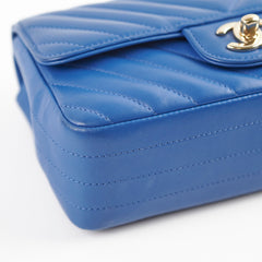 Chanel Mini Rectangular Classic Chevron Lambskin Blue 27 series