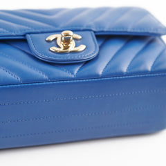 Chanel Mini Rectangular Classic Chevron Lambskin Blue 27 series