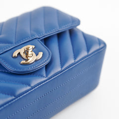 Chanel Mini Rectangular Classic Chevron Lambskin Blue 27 series