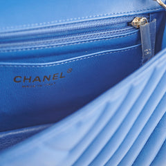 Chanel Mini Rectangular Classic Chevron Lambskin Blue 27 series