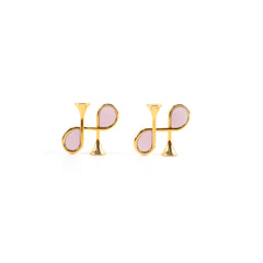 Hermes Cor H Earrings Mauve Costume Jewellery