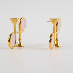 Hermes Cor H Earrings Mauve Costume Jewellery
