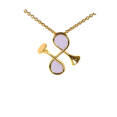 Hermes Heritage Equestre Pendant Necklace Costume Jewellery Mauve