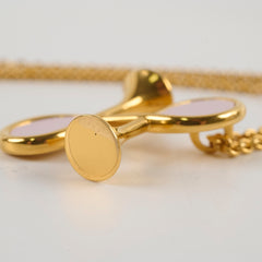 Hermes Heritage Equestre Pendant Necklace Costume Jewellery Mauve