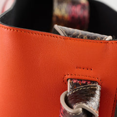 Celine Twisted Leather Cabas Tote Orange/Grey