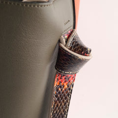 Celine Twisted Leather Cabas Tote Orange/Grey