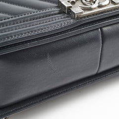 Chanel Old Medium Boy Chevron Lambskin Black