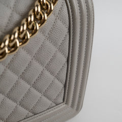 Chanel Caviar Old Medium Grey Series Microchip